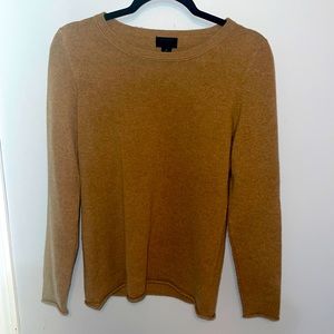 J Crew Cashmere Beige Rolled Hem Sweater